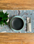 Aqua Seeds Cotton Table Runner