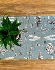 Aqua Seeds Cotton Table Runner