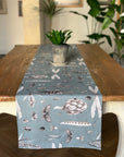 Aqua Seeds Cotton Table Runner
