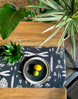 Carbon Cotton Table Runner with Seeds Print