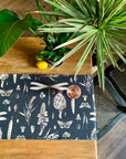 Carbon Cotton Table Runner with Seeds Print