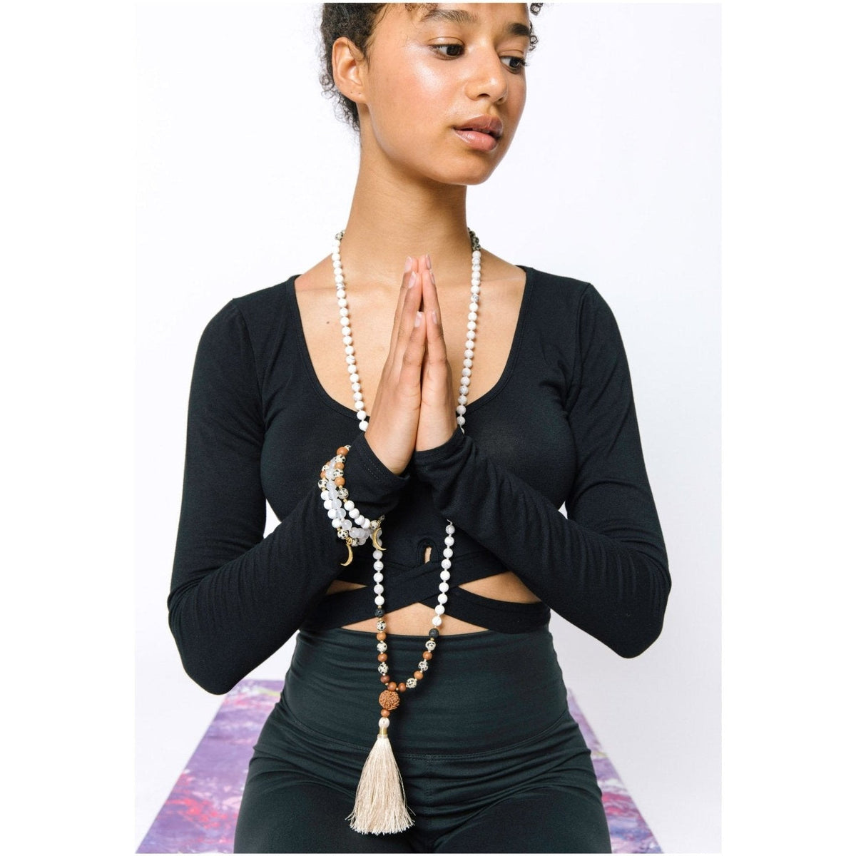 Selene Moonstone Mala Bracelet