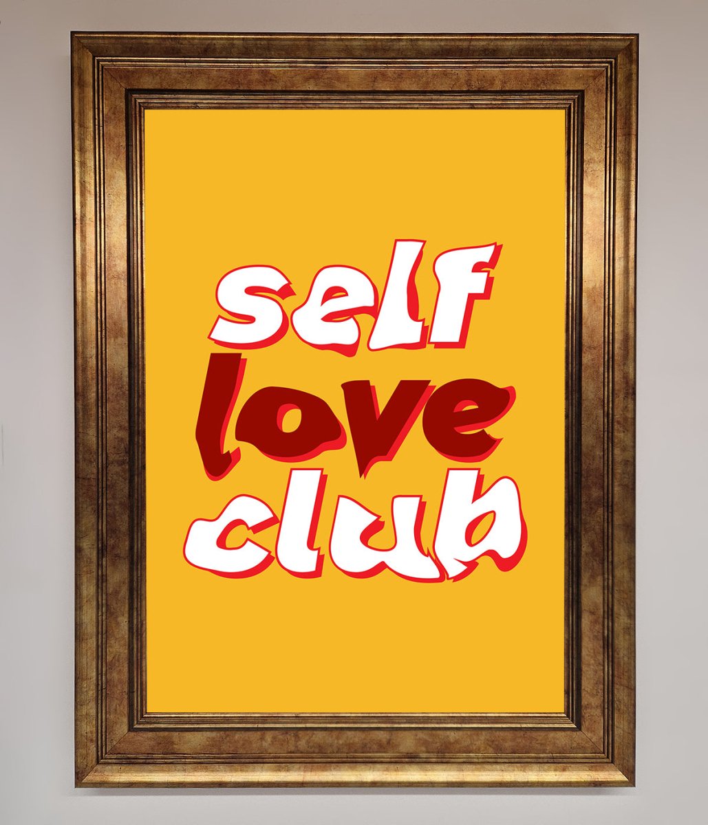 Self Love Club Quote Framed Wall Art