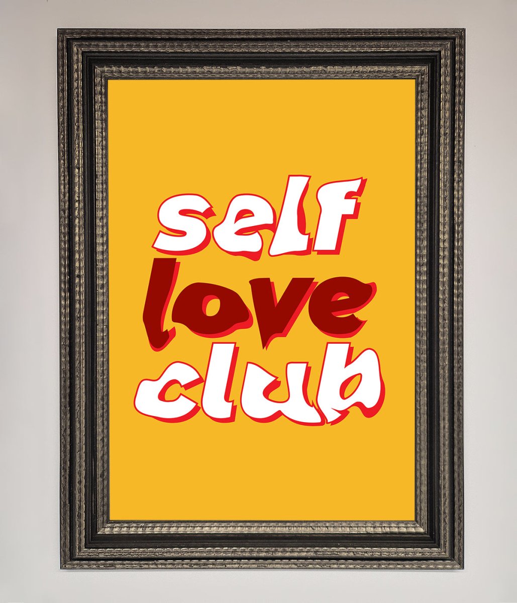 Self Love Club Quote Framed Wall Art