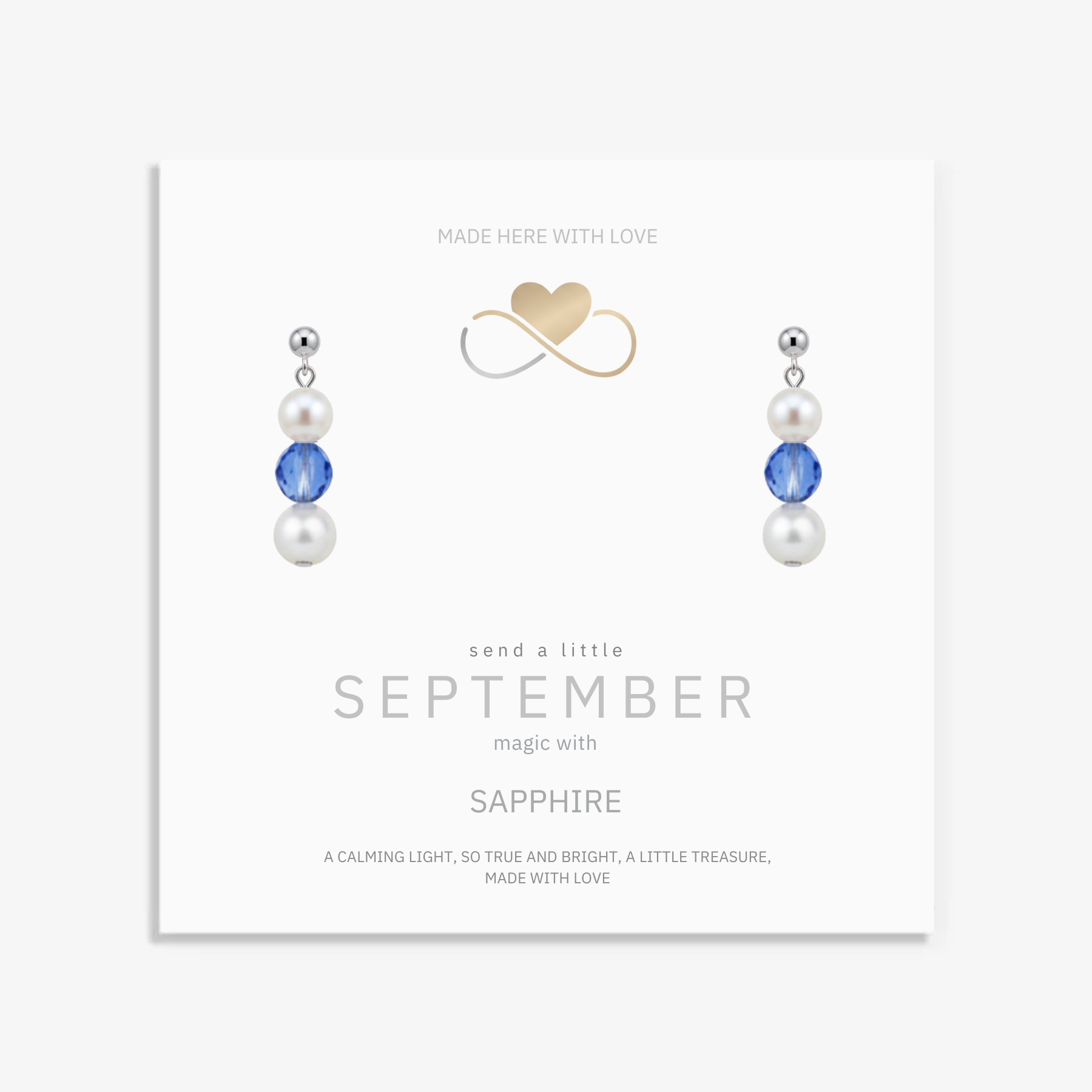 Sapphire &amp; Pearl September Birthstone Earrings