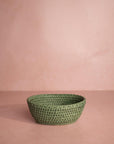 Mayfair Tray Hold All Rattan Basket in Green