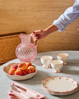 Saratoga Round Rattan Scalloped Tray - White
