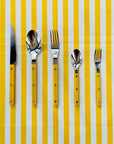 Set Of 10 Dopamine Stainless Steel Rivet Flatware, Contemporary Bistrot Style Cutlery