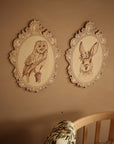 Set of 4 Engraved Forest Animals Pictures with Retro Frame