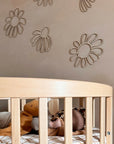 Set of 6 Wooden Flowers Wall Decoration - Daisies