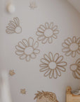 Set of 6 Wooden Flowers Wall Decoration - Daisies