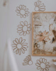 Set of 6 Wooden Flowers Wall Decoration - Daisies