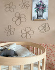 Set of 6 Wooden Flowers Wall Decoration - Wildflowers