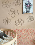 Set of 6 Wooden Flowers Wall Decoration - Wildflowers