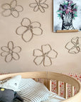 Set of 6 Wooden Flowers Wall Decoration - Wildflowers