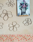 Set of 6 Wooden Flowers Wall Decoration - Wildflowers
