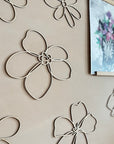 Set of 6 Wooden Flowers Wall Decoration - Wildflowers