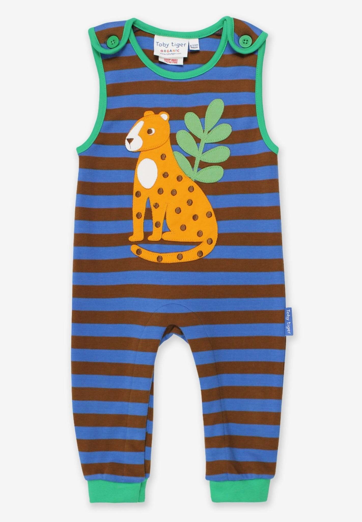 Stylish Leopard Print Organic Cotton Baby Bodysuit with Snap Buttons for Easy Dressing by Toby Tiger at brixbailey.com