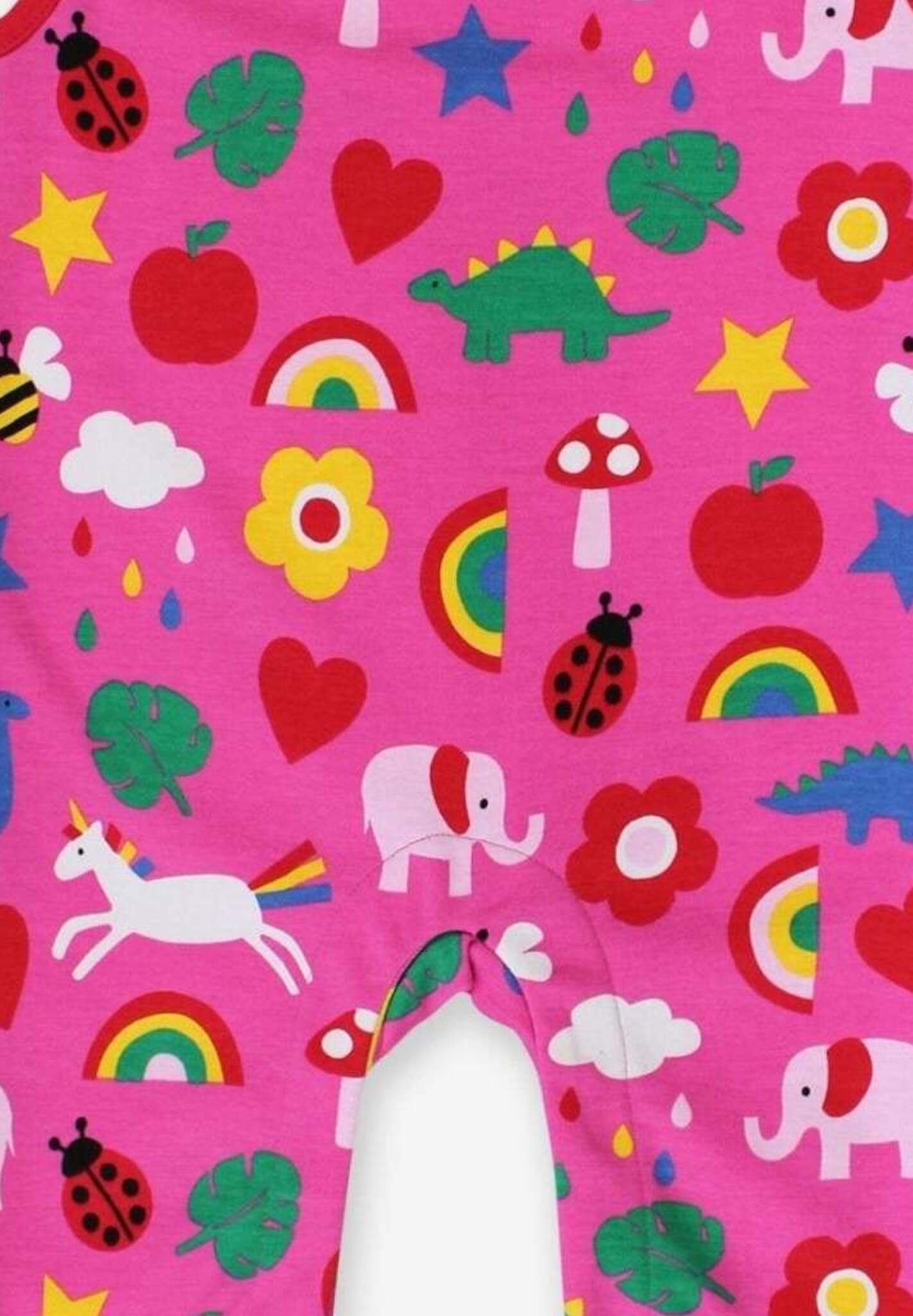 Premium baby romper with colorful dinosaur unicorn elephant print, organic cotton short sleeve bodysuit, snap buttons for easy dressing by Toby Tiger at brixbailey.com