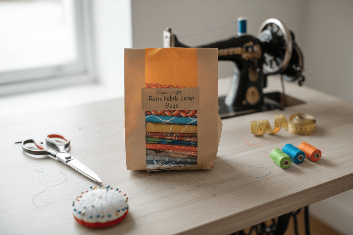 Shadowbright Fabric Scrap Bags – 450g Retro Cotton Drill Offcuts