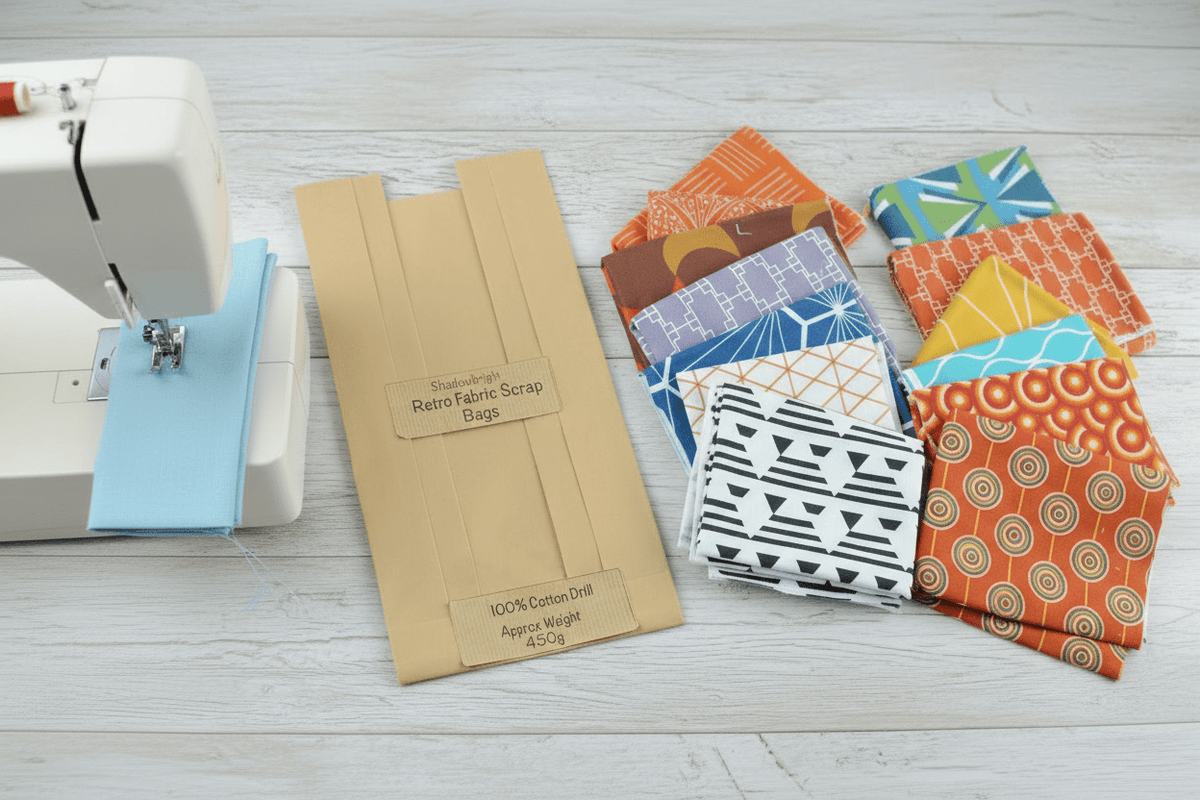 Shadowbright Fabric Scrap Bags – 450g Retro Cotton Drill Offcuts
