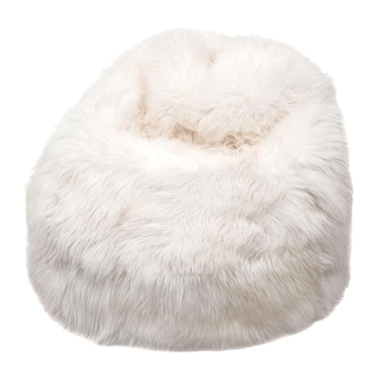 Luxury British white sheepskin beanbag chair, premium handcrafted large fleece, stylish sustainable design, cozy comfort by Wildash London at brixbailey.com