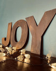 JOY Rusty Metal Letters Christmas Mantle Fireplace Decoration