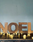 NOEL Christmas Mantle Decoration / Rusty 12" Tall Fat Font Metal Letters