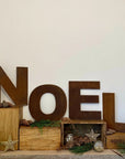 NOEL Christmas Mantle Decoration / Rusty 12" Tall Fat Font Metal Letters