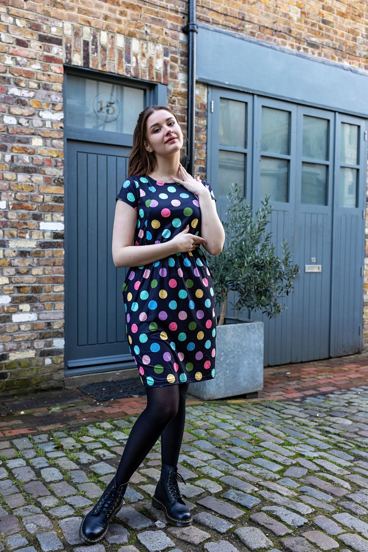 Shona Spot Breastfeeding Dress | Knee Length Nursing Dress