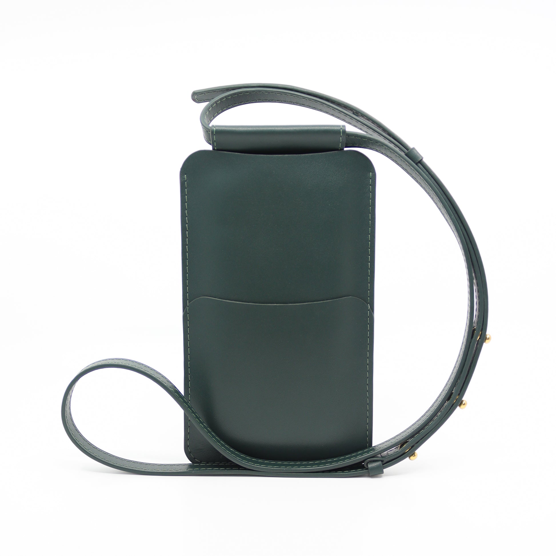 Forest Green Leather Phone Bag