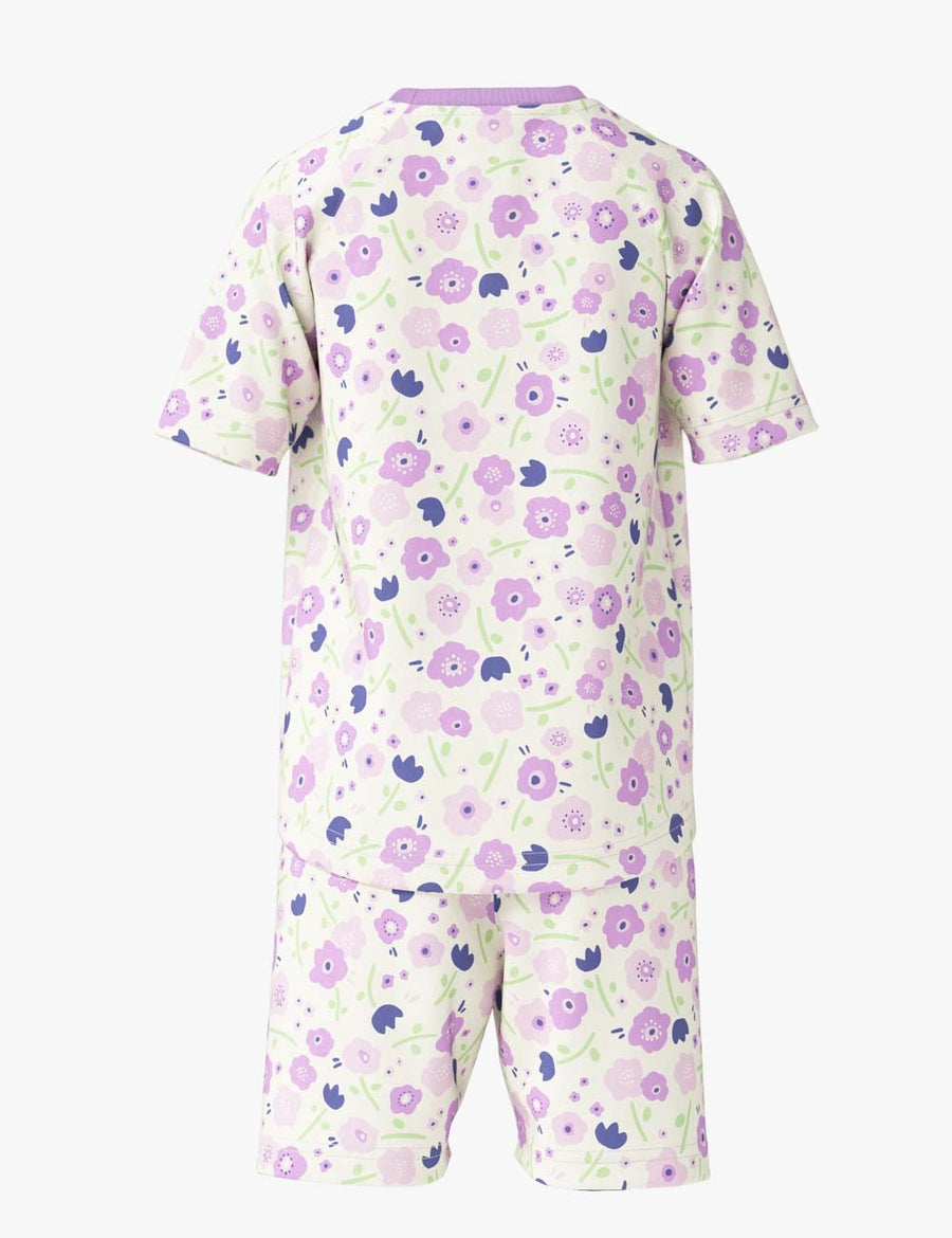 Short Pajamas For Kids BELA - Summer Flowers