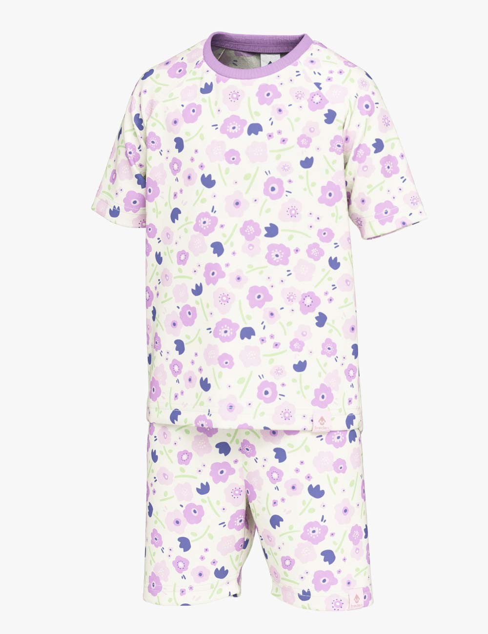 Short Summer Pajamas for Kids with Floral Print