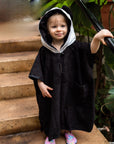Cozy Panda Poncho with Short Sleeves for Toddlers