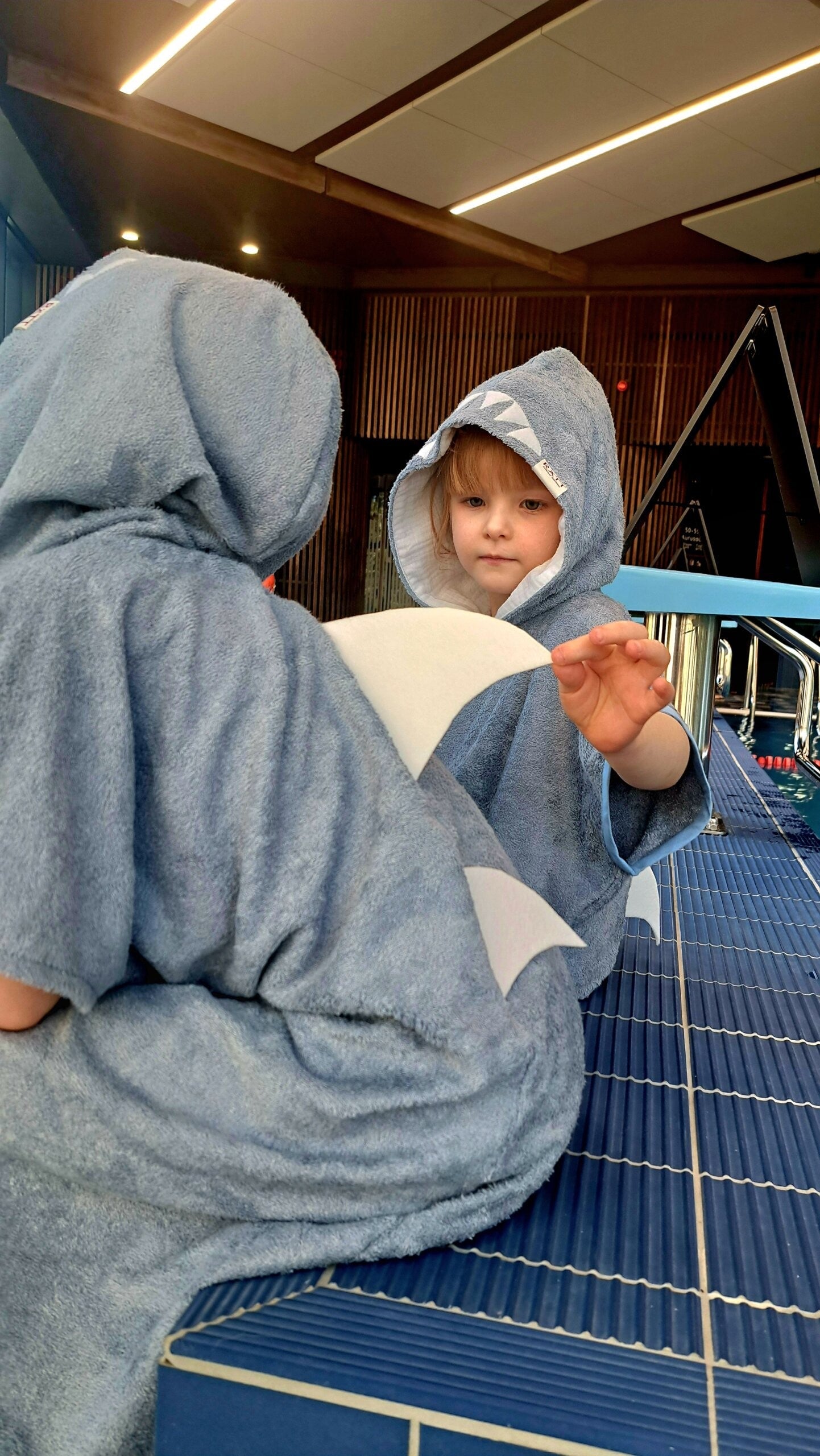 Kids Shark Poncho with Short Sleeves