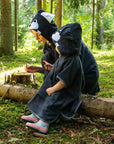Cozy Toddler Poncho in Wolf Design with Short Sleeves