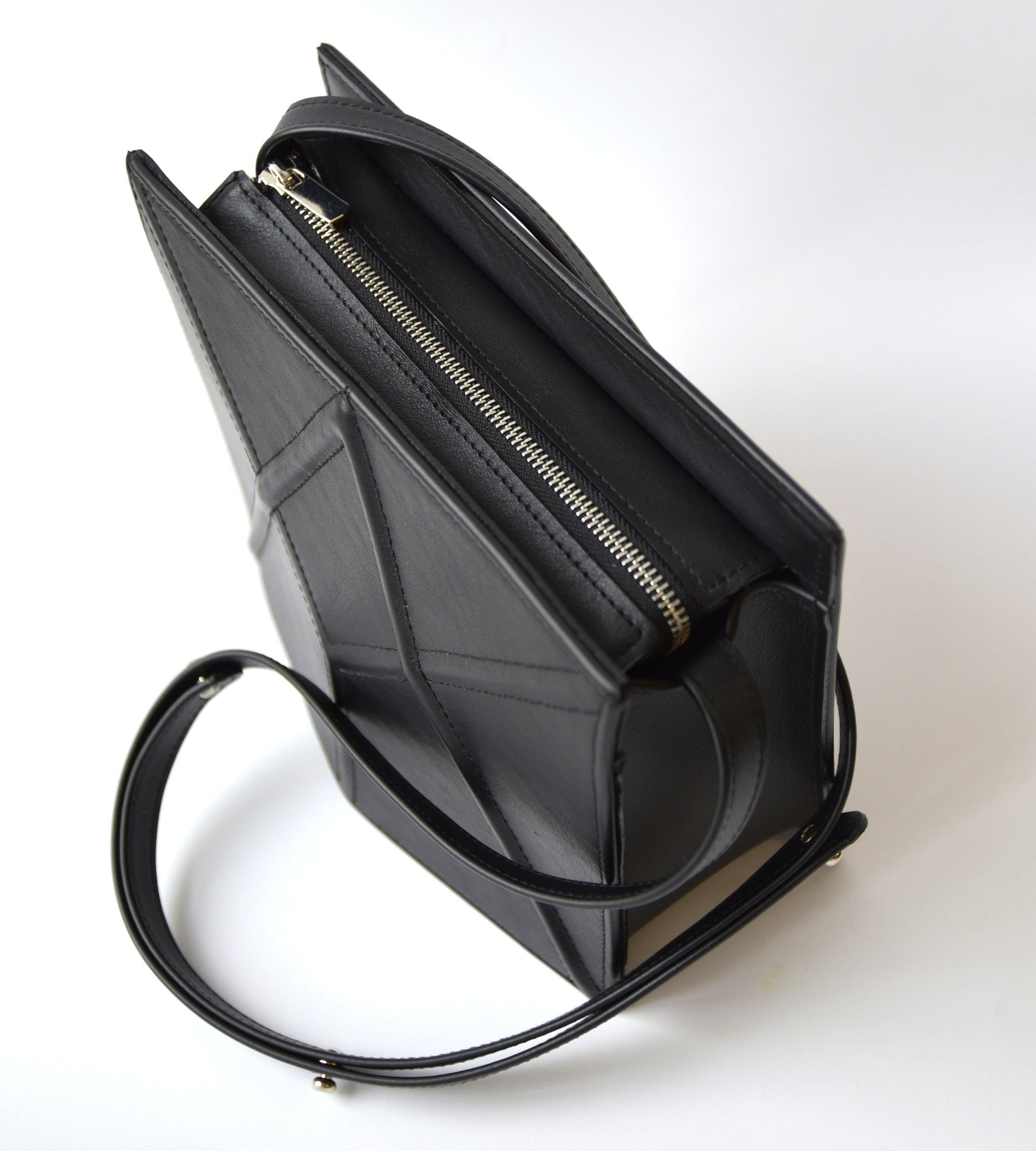 Facet Leather Shoulder Bag