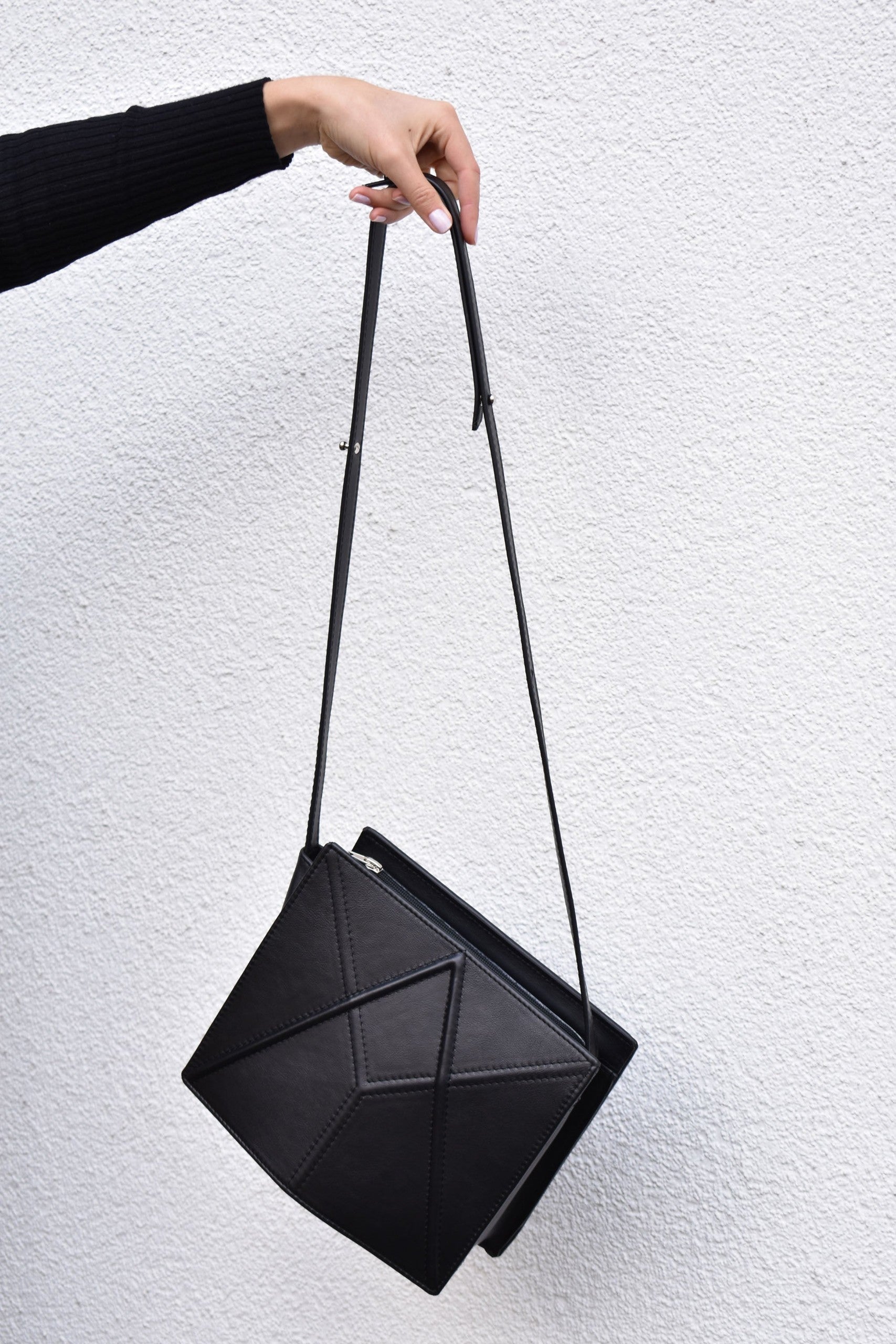 Facet Leather Shoulder Bag
