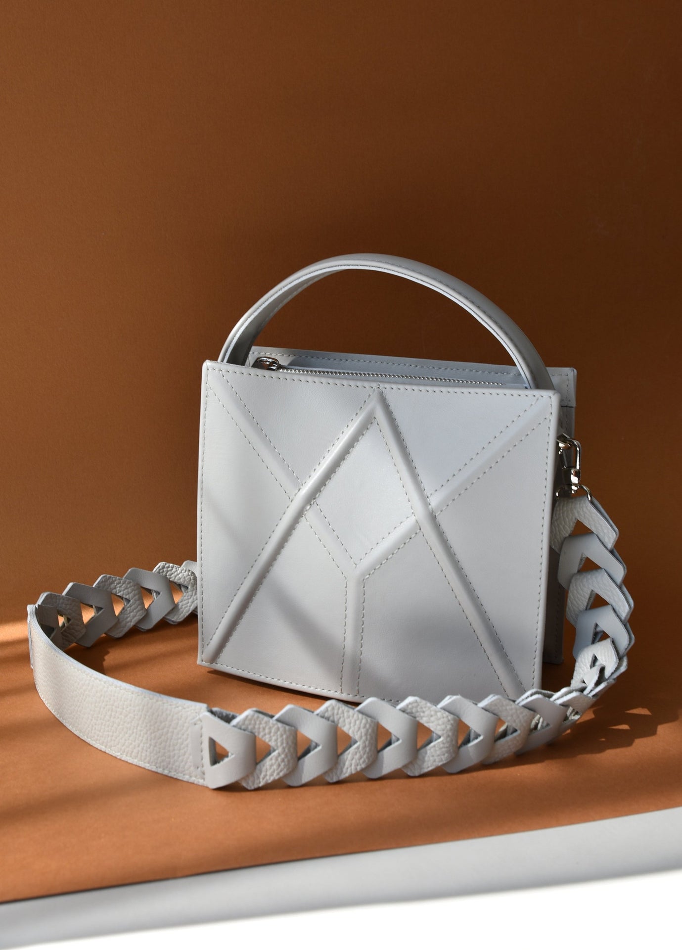 Handmade Shoulder Bag FACET by Gerda Retter - Luxurious Spanish Cowhide Leather with Adjustable Straps by Gerda Retter Design at www.brixbailey.com