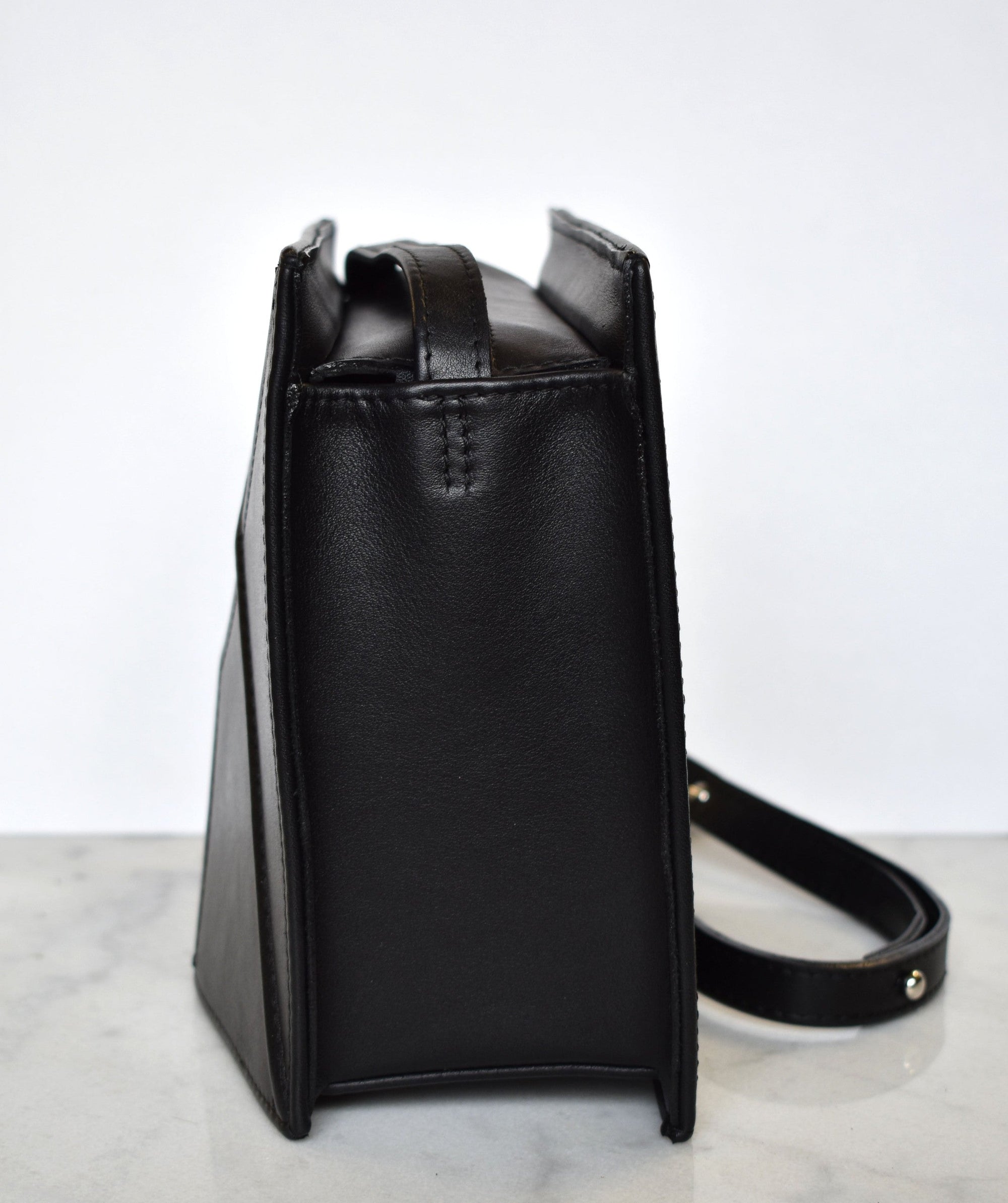 Facet Leather Shoulder Bag