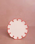 Rosy Red Scalloped Side Plates - Set of 4