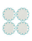 Sky Blue Scalloped Side Plates - Set of 4