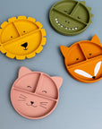 Silicone Divided Suction Plate for Kids - Mr. Fox