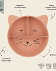 Silicone Divided Suction Plate for Kids - Mrs. Cat
