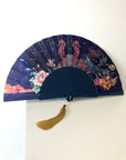 Wonderous Silk Fan with luxurious Gold tassel, part of the Mysa Collection