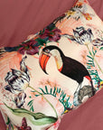 Tropical Silk Pillowcase in hand painted 'Eden' print, Oxford Pillowcase