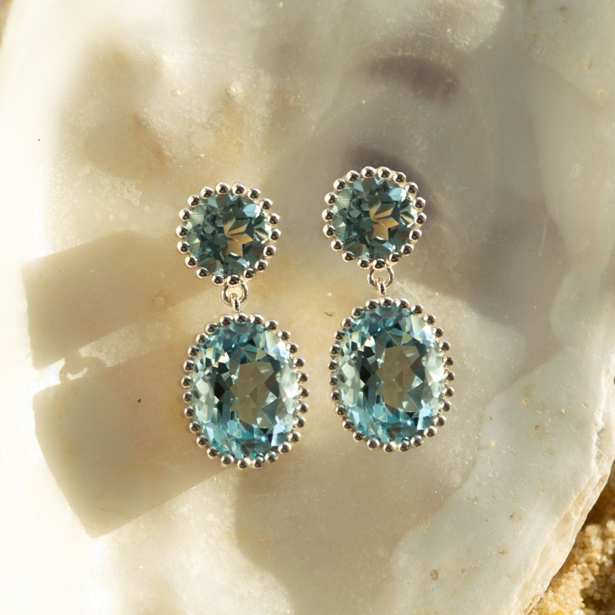 Silver Sky Blue Topaz Aurelia Earrings