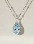Silver Blue Topaz Necklace - Aurelia