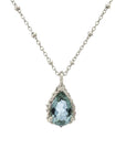 Silver Blue Topaz Necklace - Aurelia