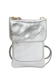 Silver Mini Cross Body Leather Bag Ethical Sustainable Bag Brand Brix and Bailey